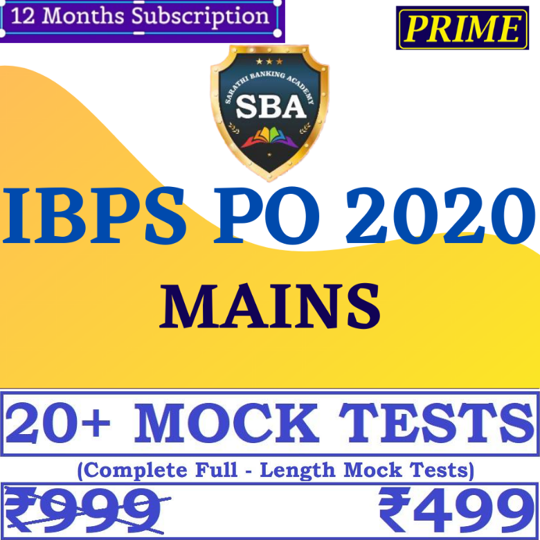 IBPS PROBATIONARY OFFICER (PO) MAINS EXAM 2020 ONLINE MEGA TEST SERIES